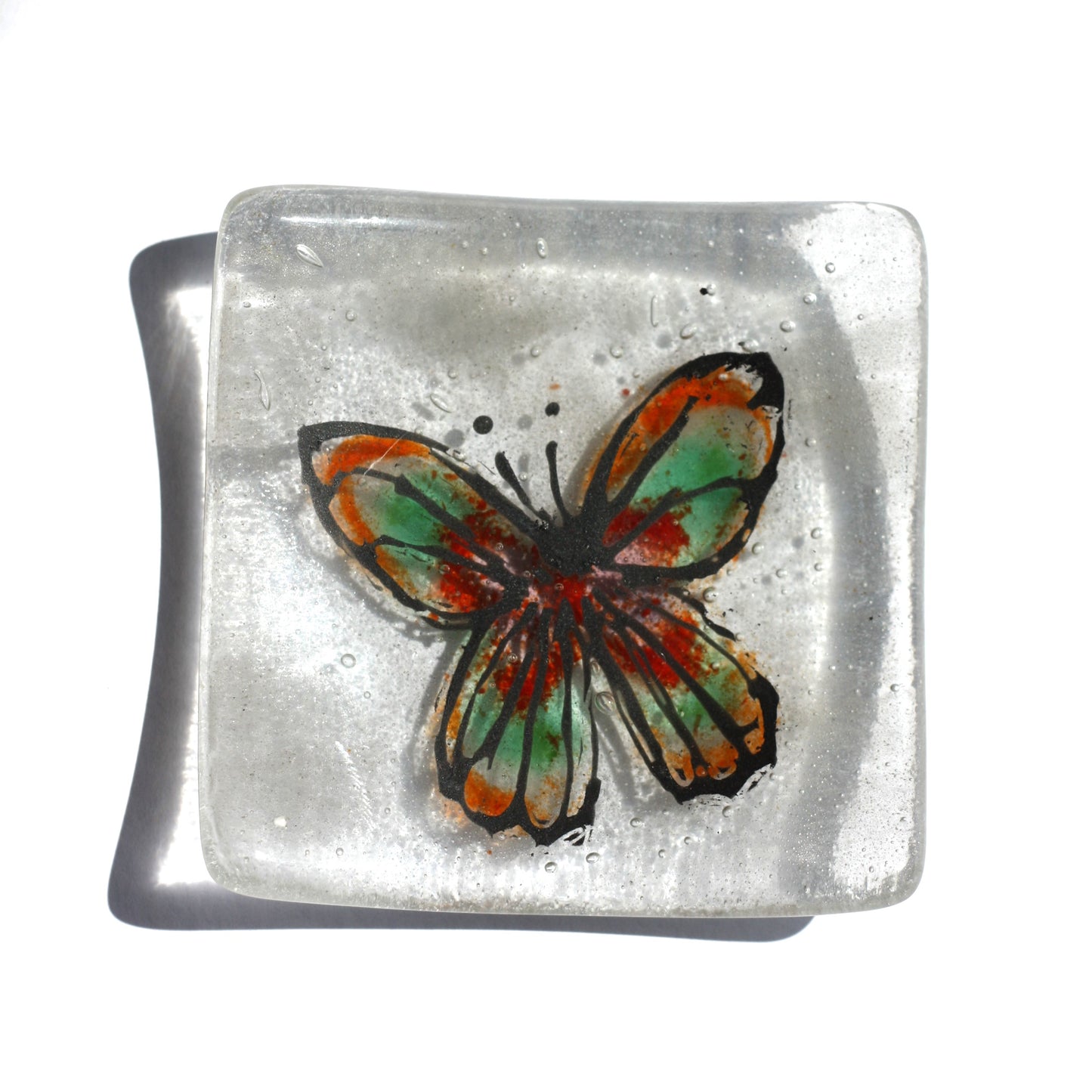 Butterfly Green ring dish