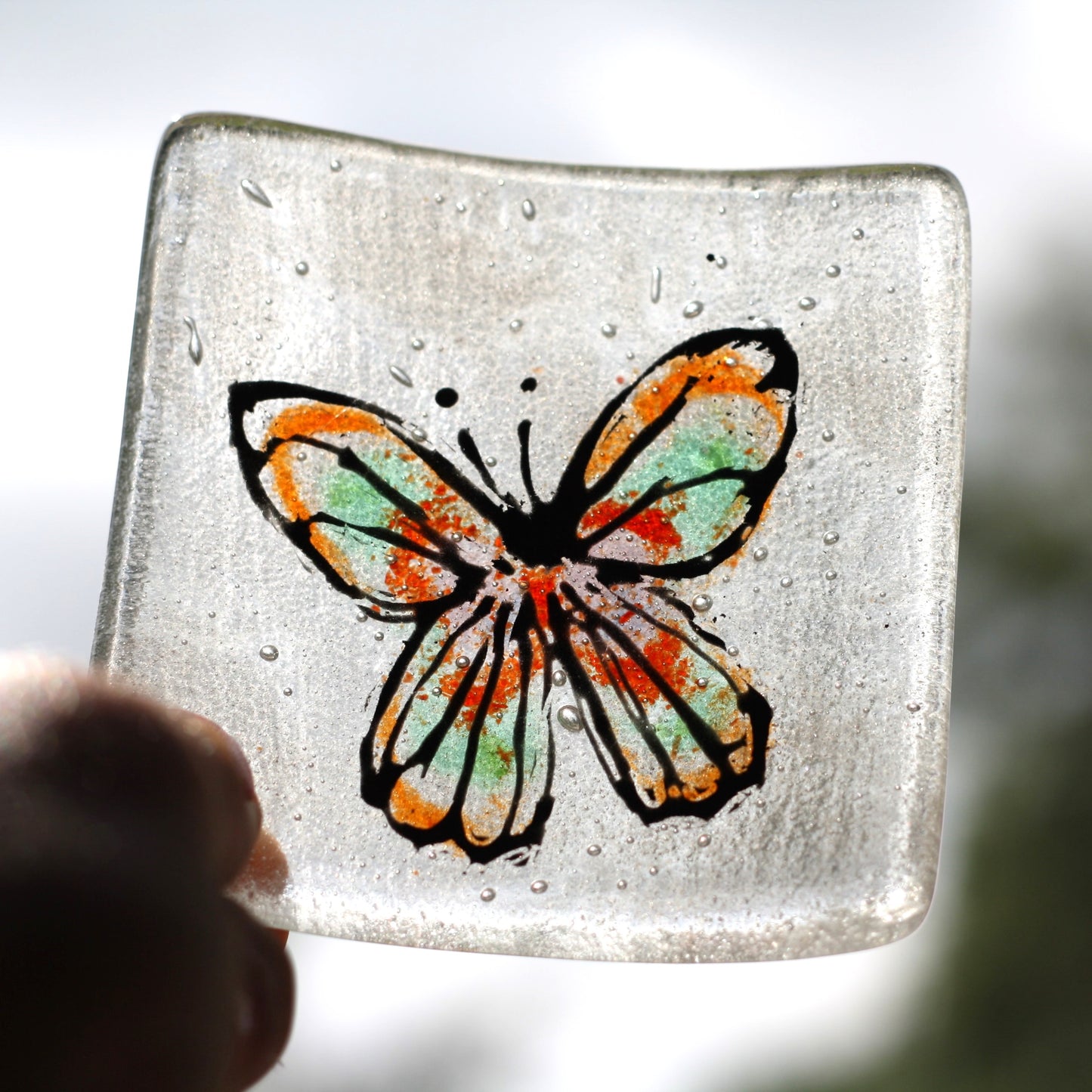 Butterfly Green ring dish