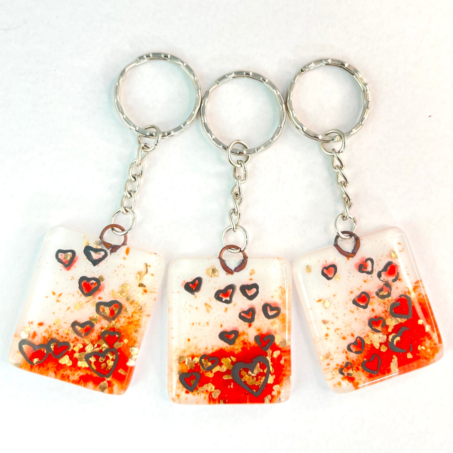 Floating Hearts Keyrings